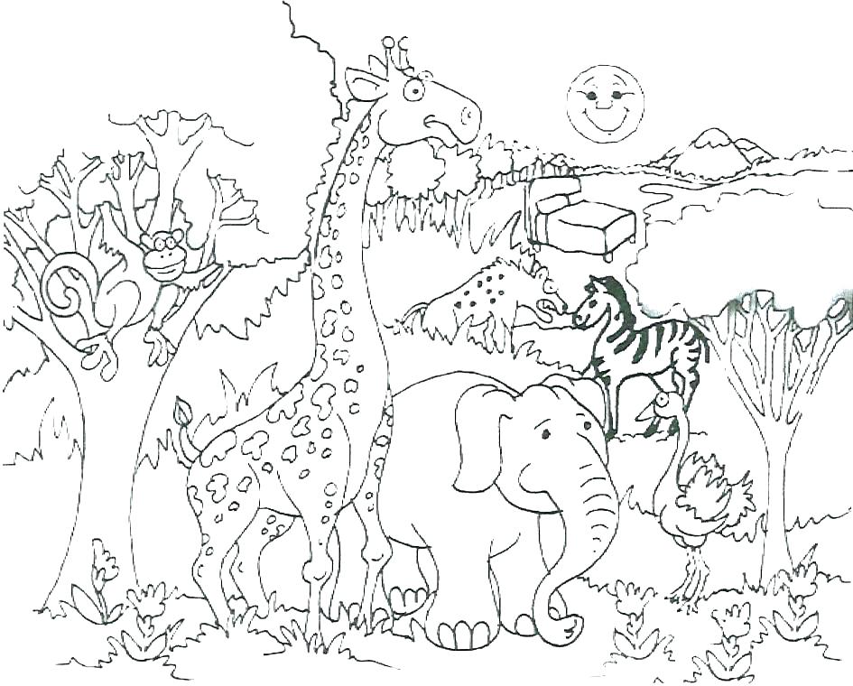 945x760 Africa Coloring Page