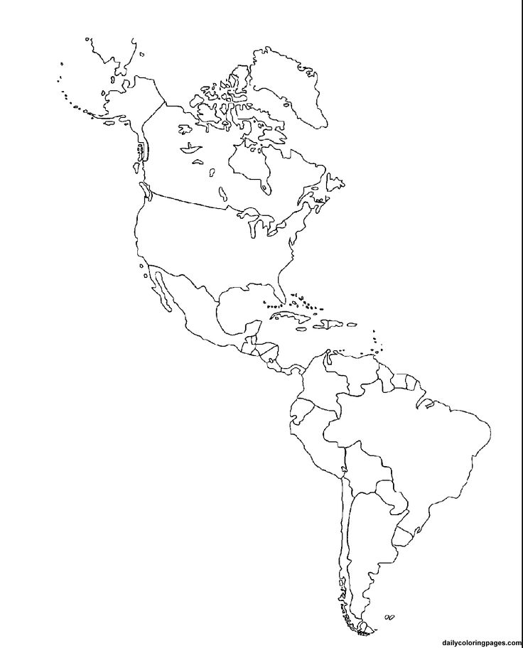 736x912 North America Map Coloring Page Unlabeled Of Ameri On Latin