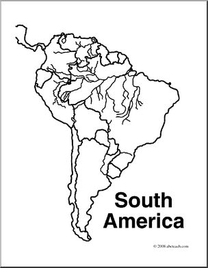 304x392 Clip Art South America Map (Coloring Page) Blank I
