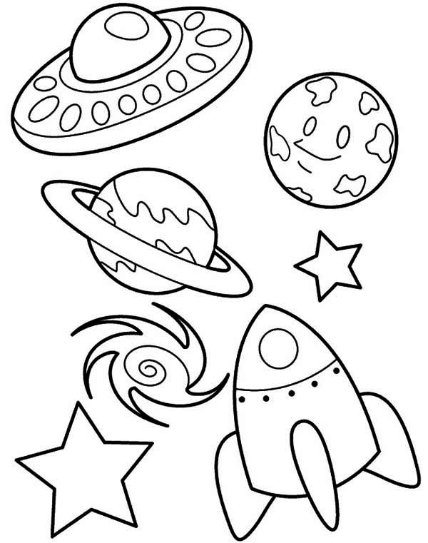 600x761 Ufo Rocket Star Blackhole Earth Coloring Space