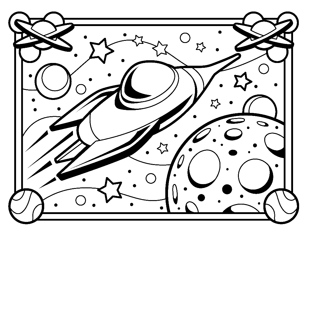 1024x1024 Printable Space Coloring Pages For Kids With Rocket Printable Free