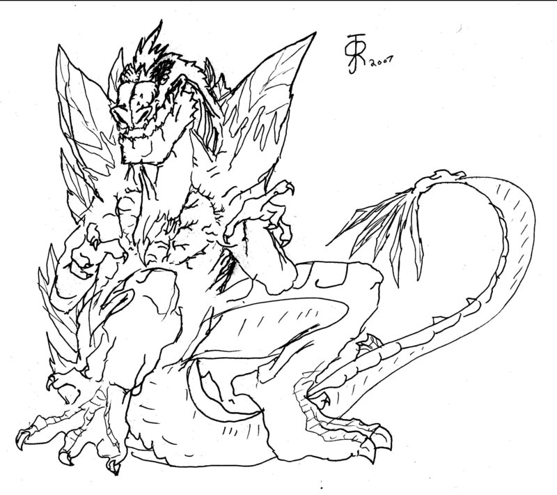 800x710 Space Godzilla Coloring Pages. Ultimate Space Godzilla Coloring