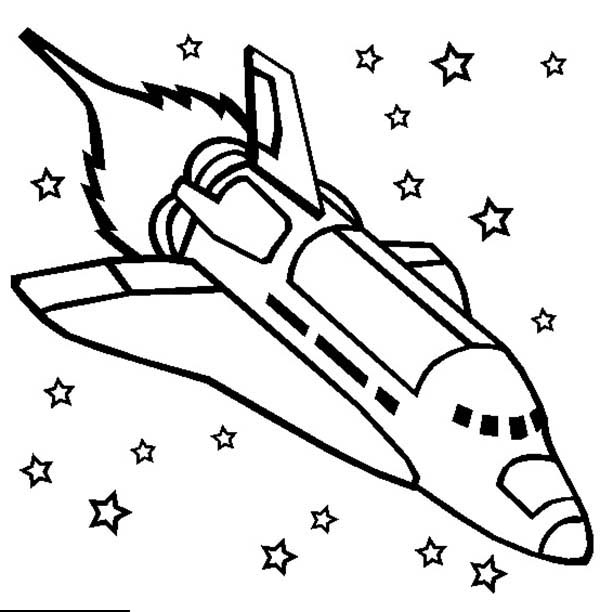 600x612 Challenger Space Shuttle Rocket Ship Coloring Page