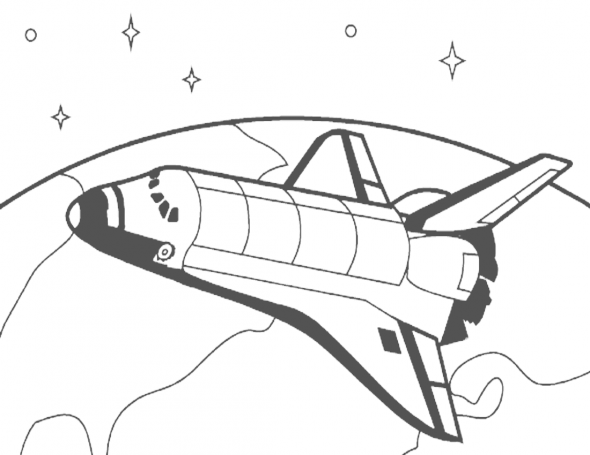 590x455 Outer Space Coloring Pages Rockets, Shuttles, Ufos And More