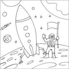 236x236 Space Coloring Pages