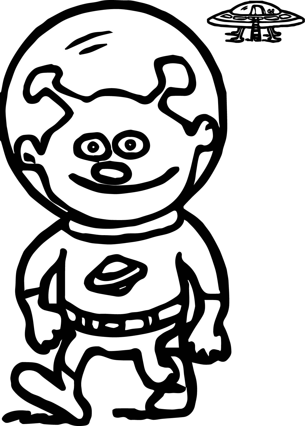 1232x1721 Sci Fi Alien Spaceman And Ufo Coloring Page Wecoloringpage