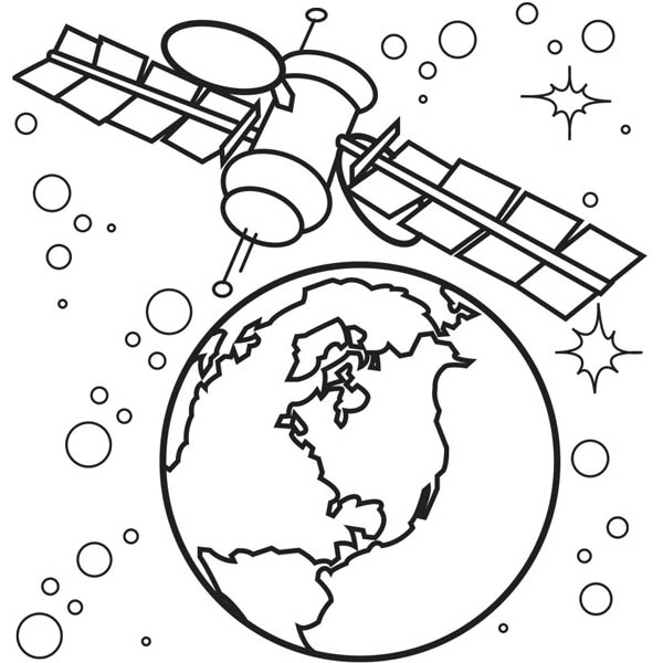 600x600 Satellite Of Spaceship Coloring Page