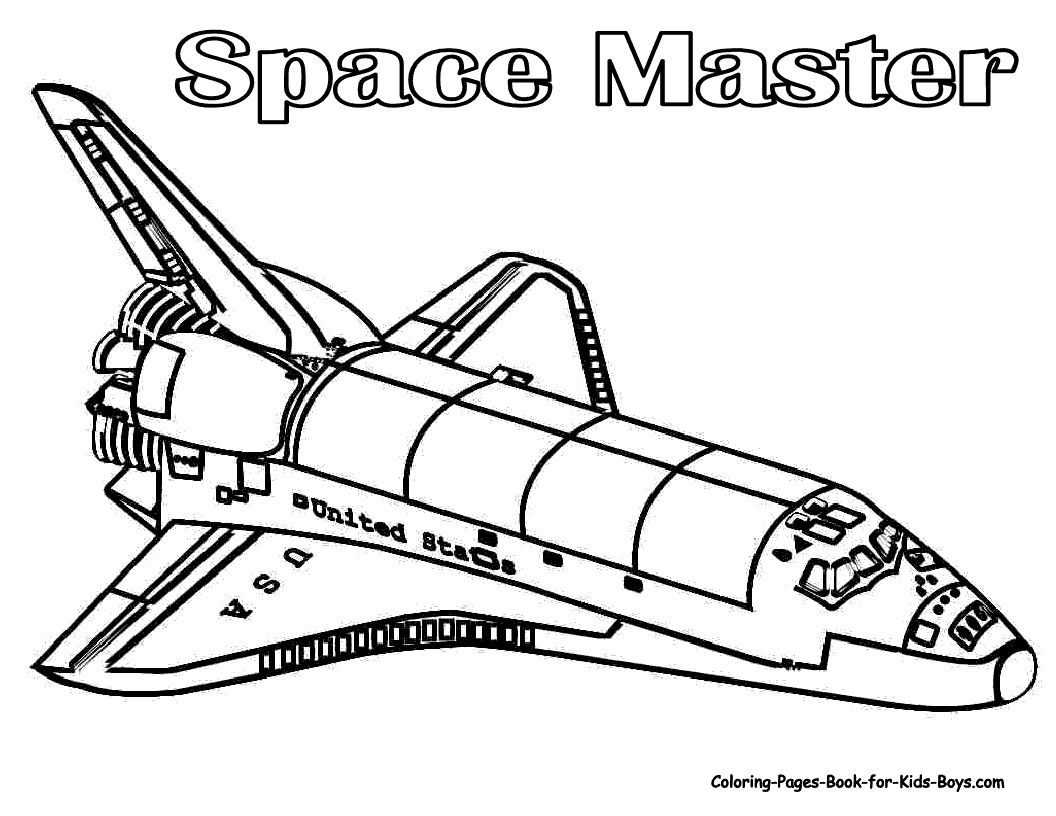 1056x816 Drawn Spaceship Coloring Page