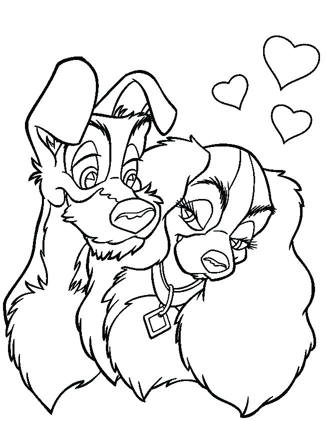 653x842 Lady And The Tramp Eating Spaghetti Coloring Page Printable