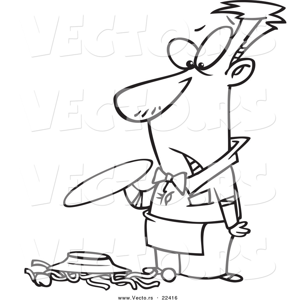 1024x1044 Vector Of A Cartoon Waiter Dropping Spaghetti