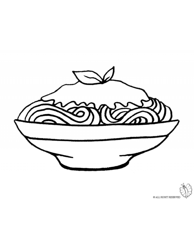 660x847 Coloring Page Of Plate Of Spaghetti With Tomato Sauce For Coloring