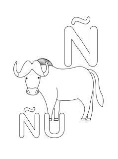 238x320 Spanish Alphabet Coloring Page N Abc Spanish