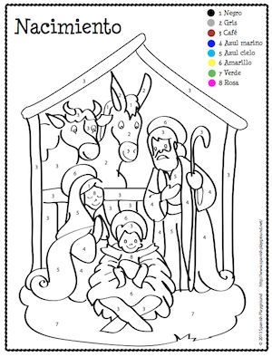 300x394 Spanish Christmas Color By Number Spanish Christmas, Spanish