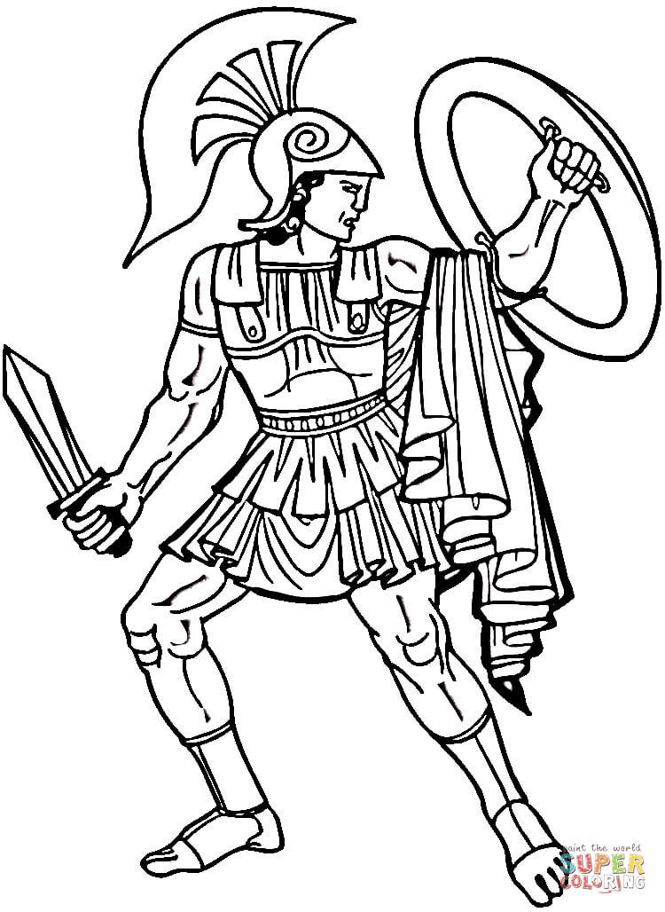 750x1028 Spartan Warrior Coloring Pages