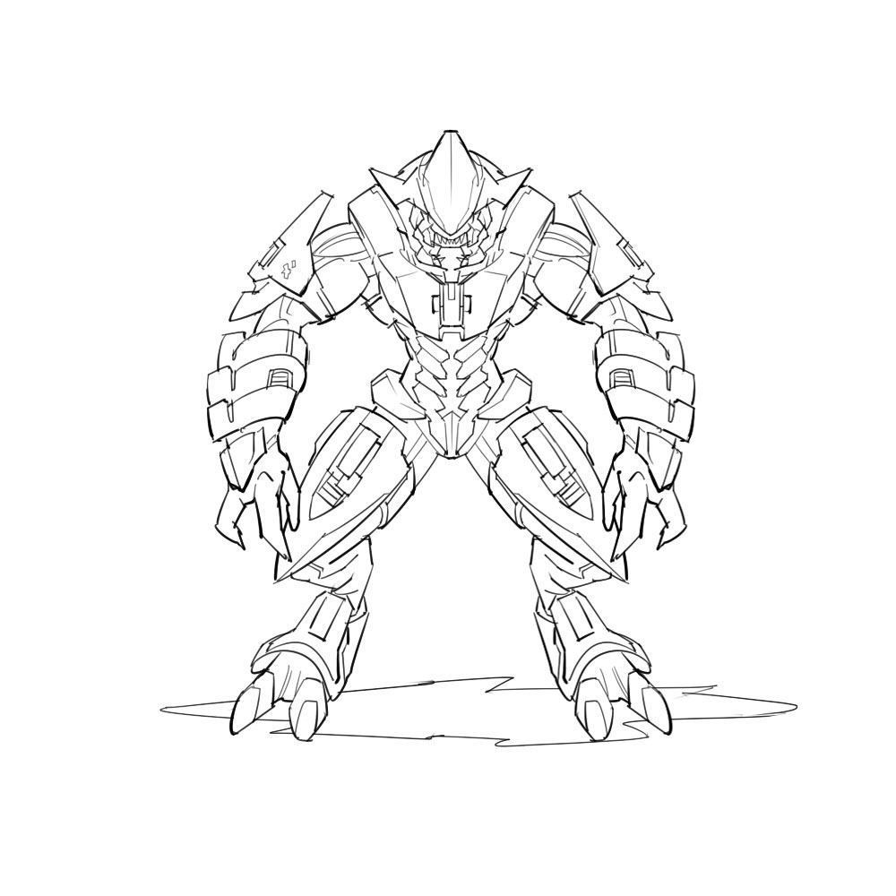 1000x1000 Coloring Pages Halo Master Chief Printable Spartan Superhero Msu 4