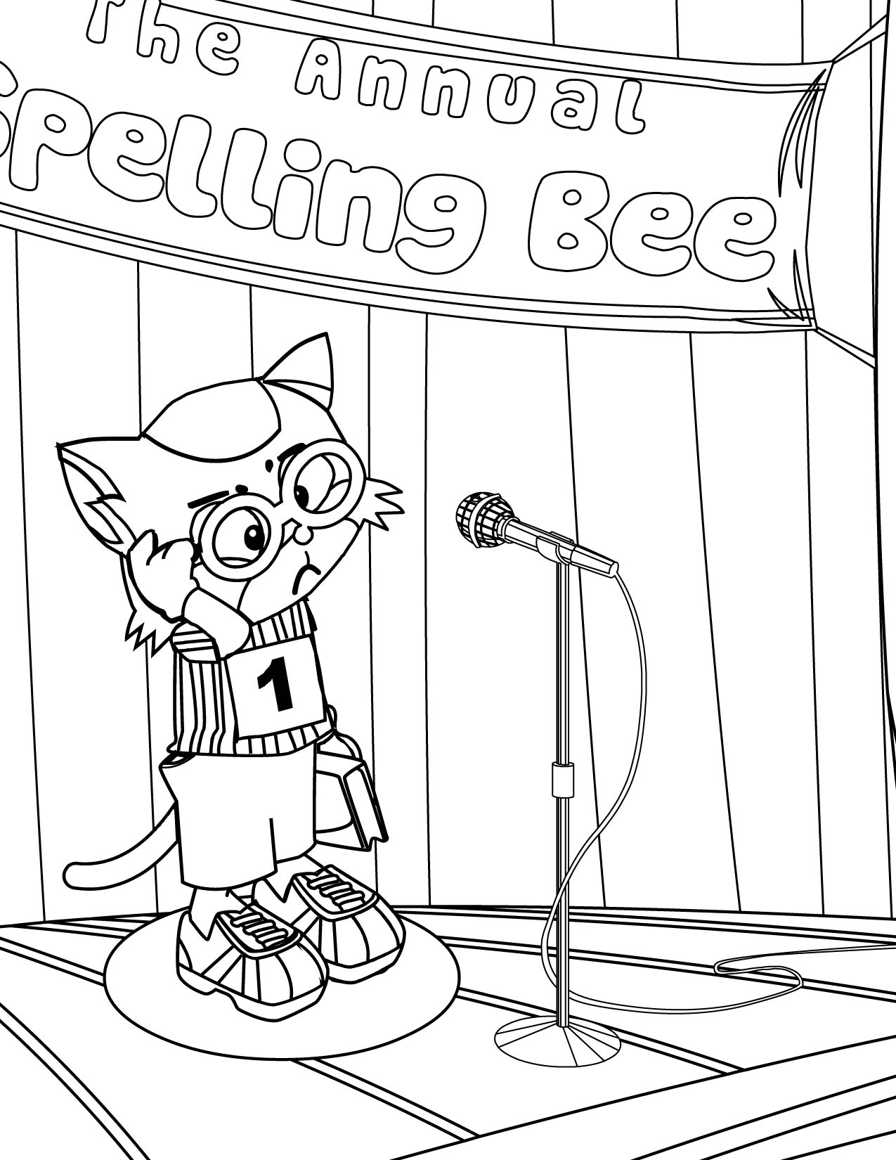 1275x1650 Spelling Bee Finalist Coloring Page