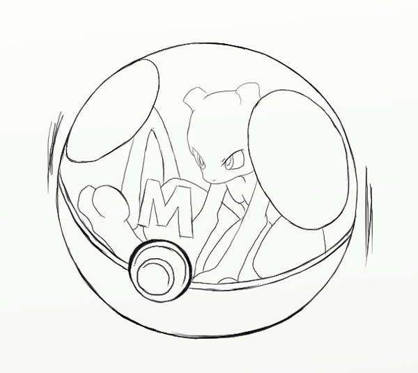 600x536 Mewtwo Master Ball 2 Coloring Page