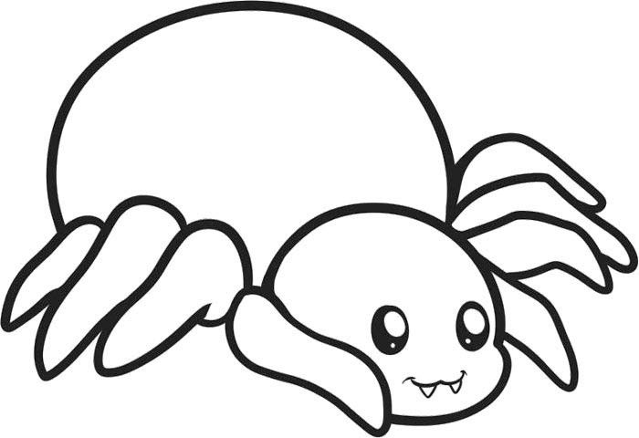 700x480 Spider With Bold Outline Coloring Page