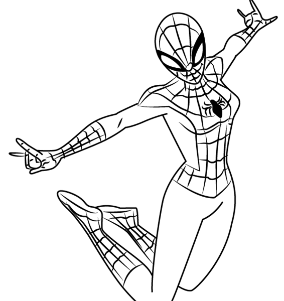 566x600 Spider Girl Coloring Pages Spider Woman Coloring Pages Coloring