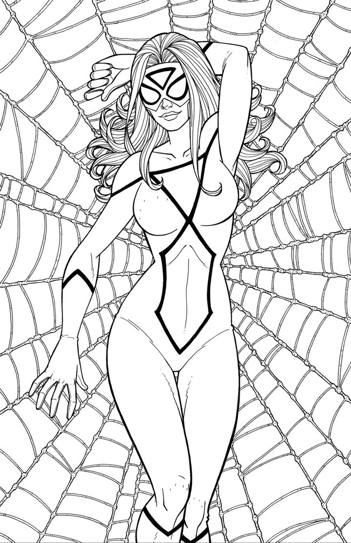 719x1111 Best Solutions Of Spider Girl Coloring Pages About Template