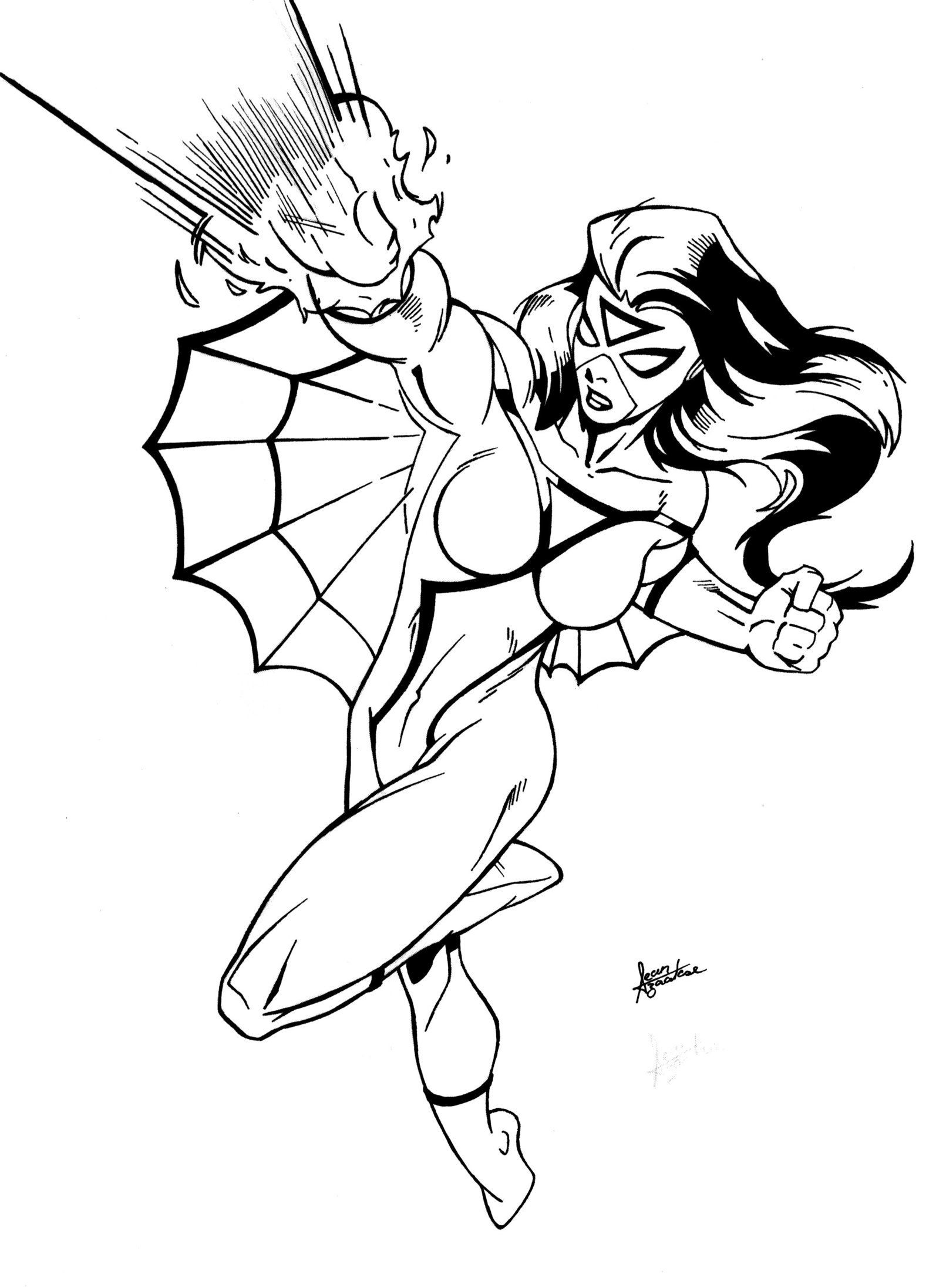 1594x2194 Spider Woman Coloring Pages