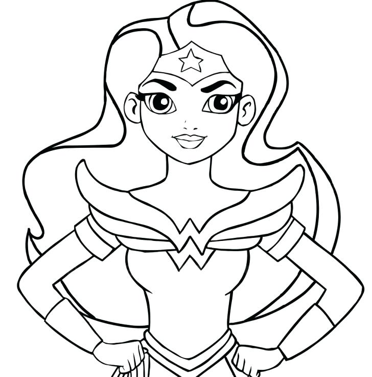 728x737 Wonder Woman Coloring Pages