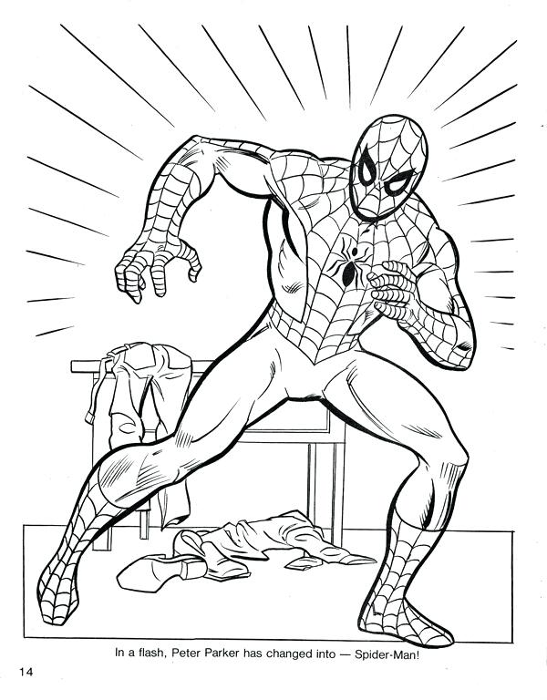 600x768 Spiderman Color Pages Drawn Spider Man Coloring Book Pencil And
