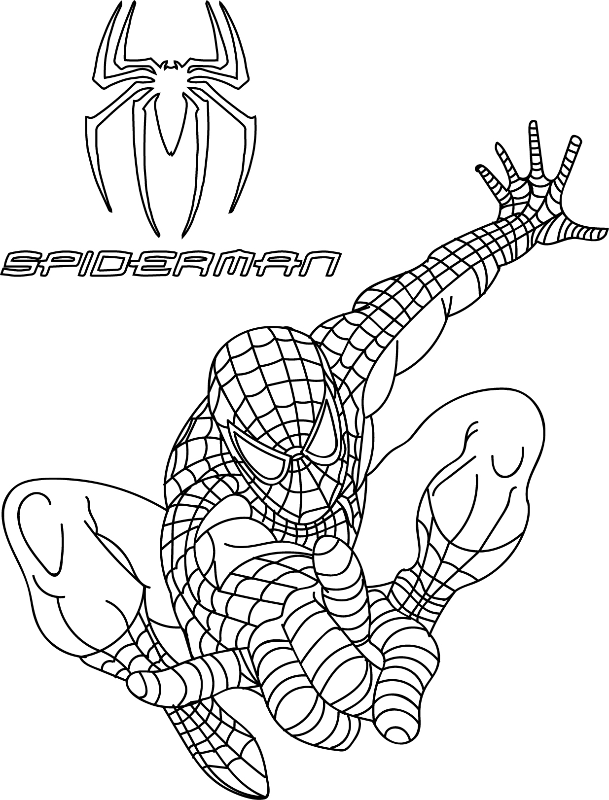 1235x1623 Cool Spider Man Catch Coloring Page 2 B Sorted