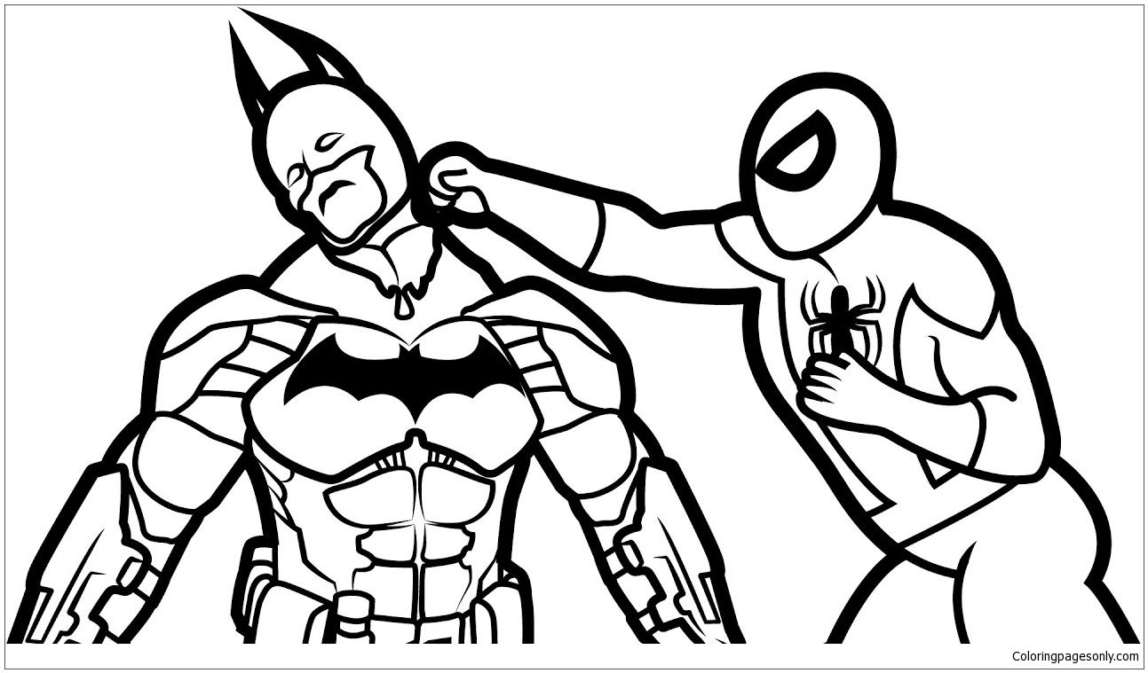 1293x759 Batman Vs Spiderman Coloring Page Spiderman Coloring Pages