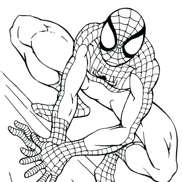 615x615 Spiderman Coloring Pages Printable Free To Funny Page Medium Size