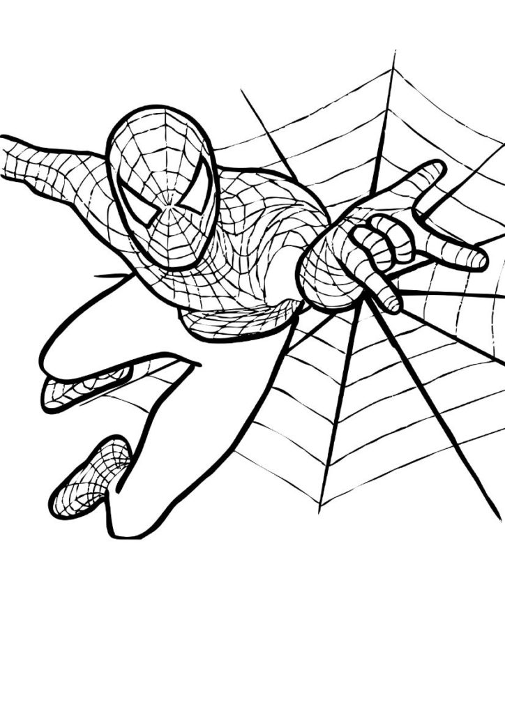 724x1024 Spiderman Coloring Picture