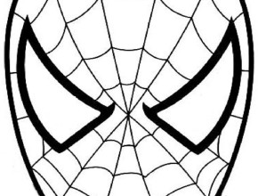 290x220 Spiderman Face Coloring Page