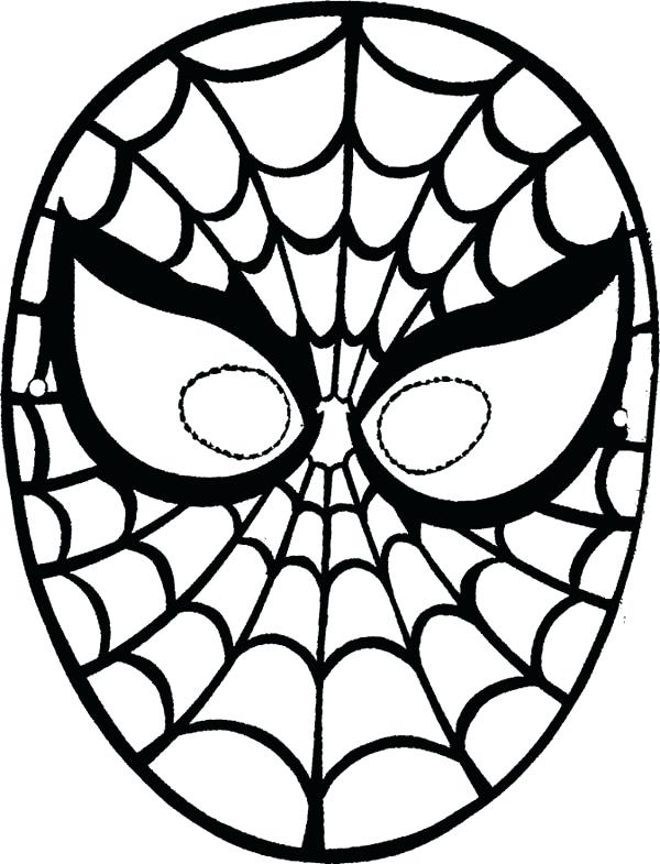 600x785 Spiderman Mask Coloring Page Coloring Pages Mask Pictures