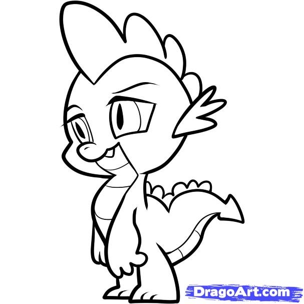 607x607 My Little Pony Coloring Pages Spike My Little Pony Spike Coloring