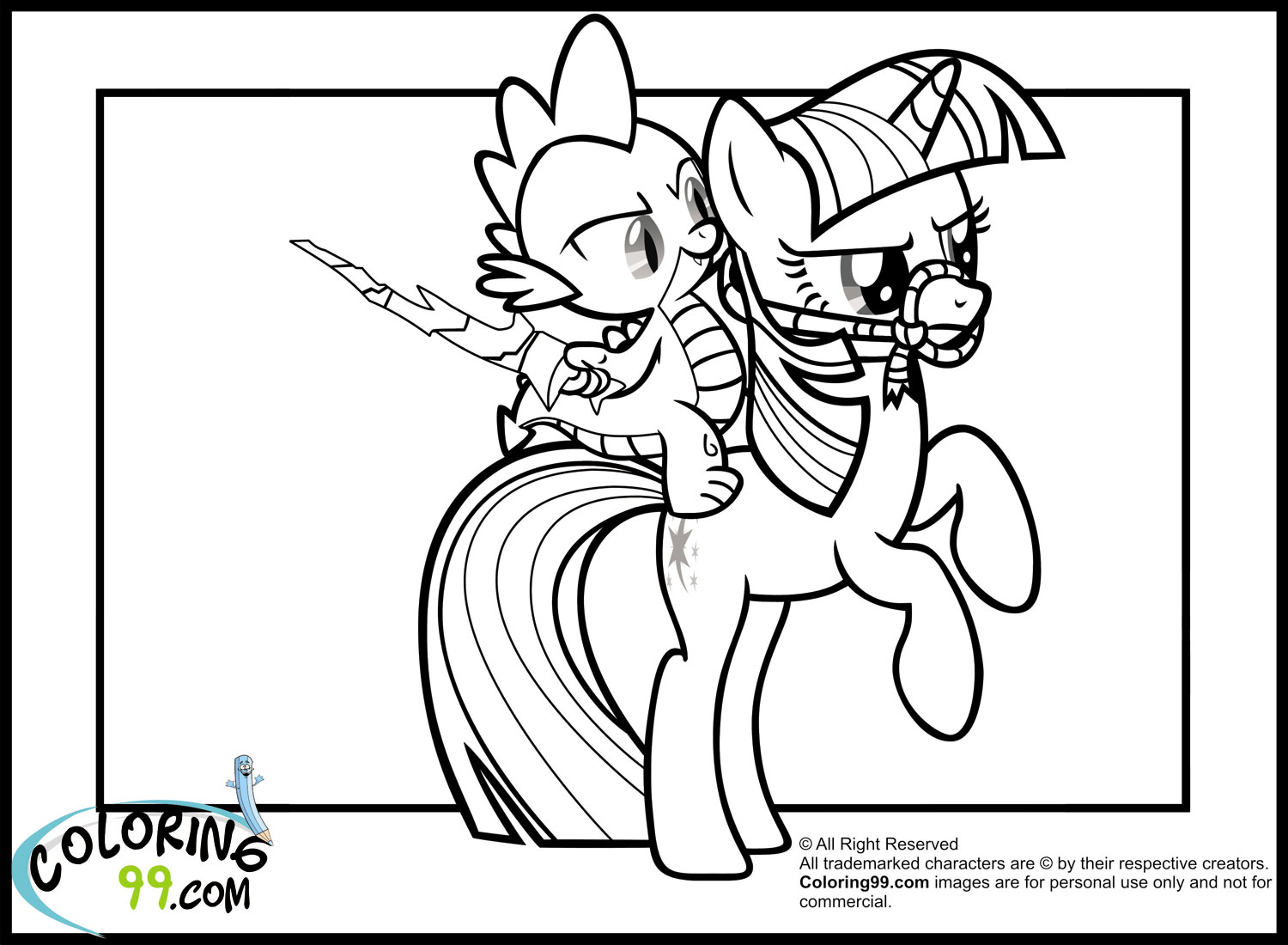 1500x1100 Spike My Little Pony Coloring Page