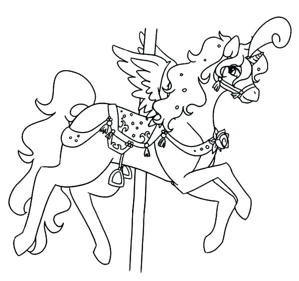 600x564 Spirit Horse Coloring Pages Carousel Horse Coloring Pages Horse