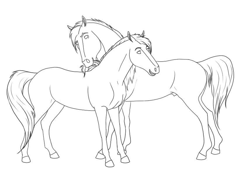 835x617 Spirit And Rain Horse Coloring Pages