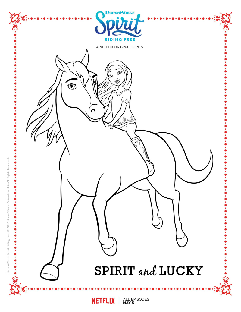 800x1035 Spirit Riding Free Coloring Page Spirit And Lucky