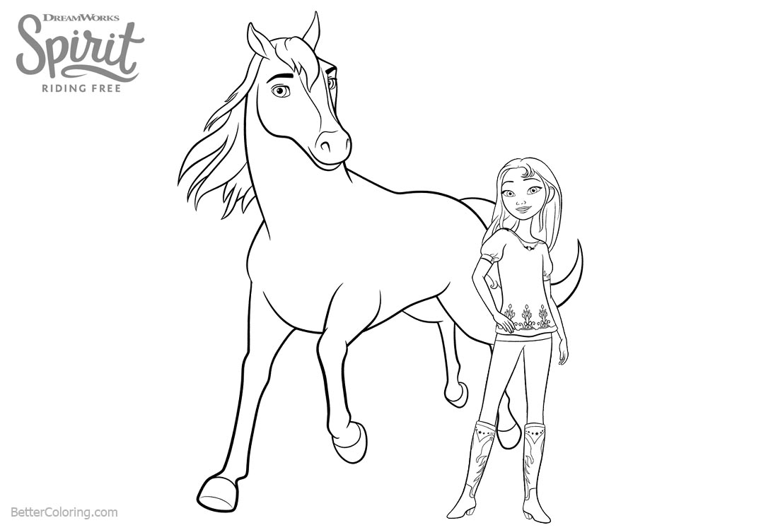 1100x750 Spirit Riding Free Coloring Pages Lucky And Horse Spirit