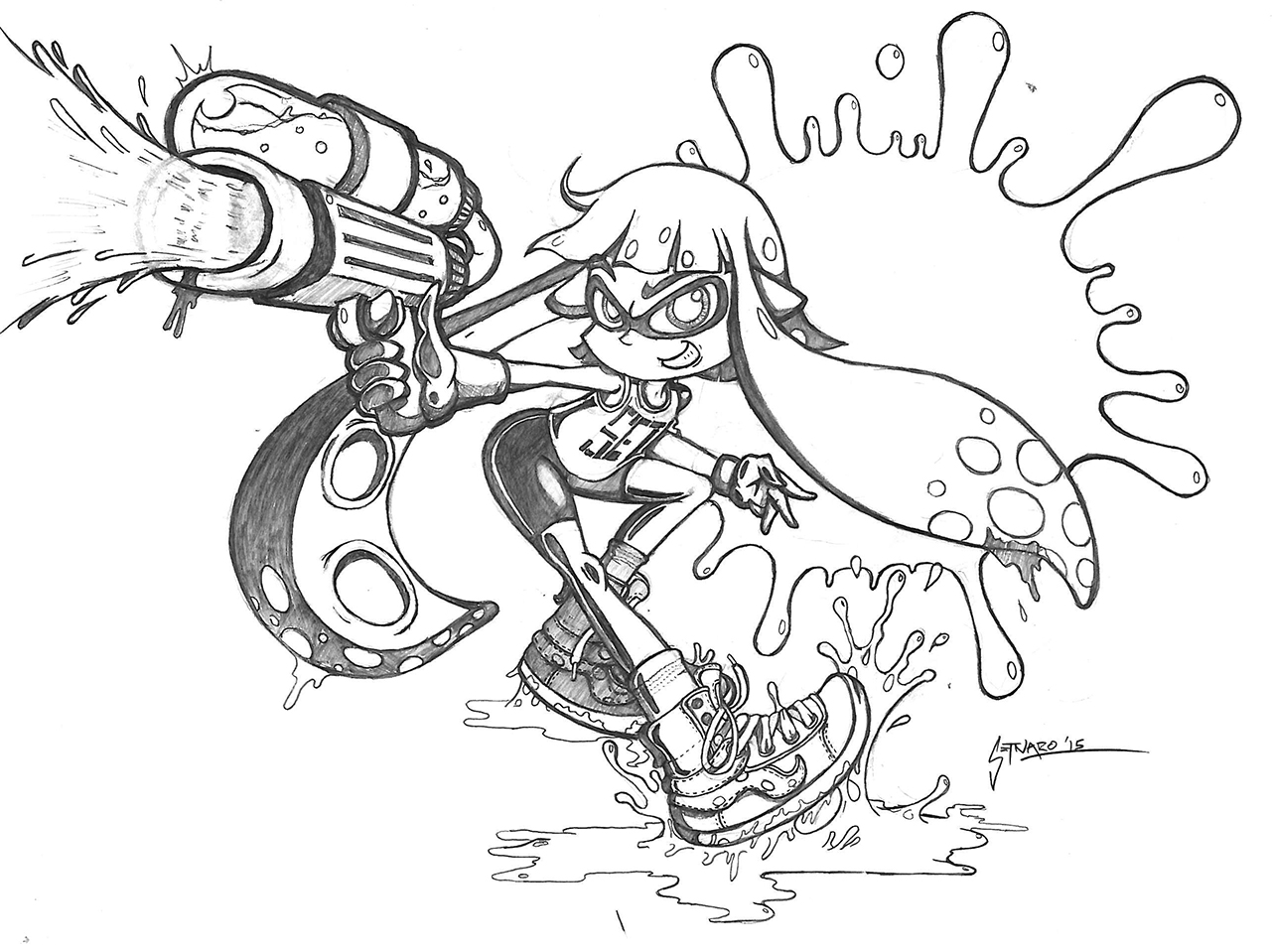 1281x959 Splatoon Coloring Pages Robertjhastings Net Picturesque