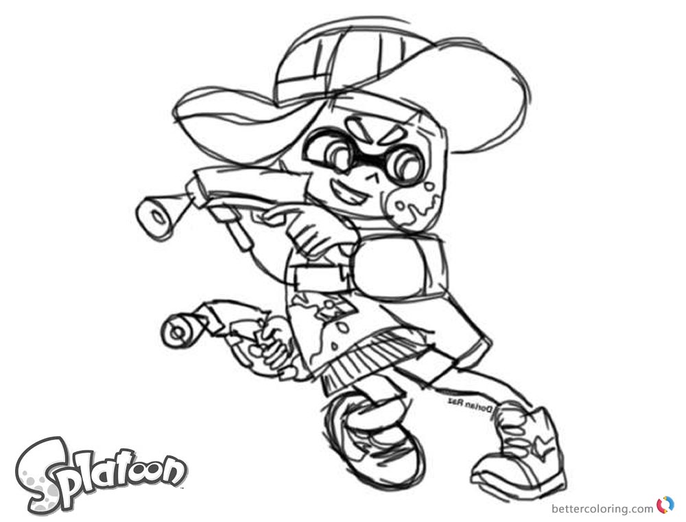 1000x760 Splatoon Coloring Pages Splatoon 2 Inkling Girl Drawing
