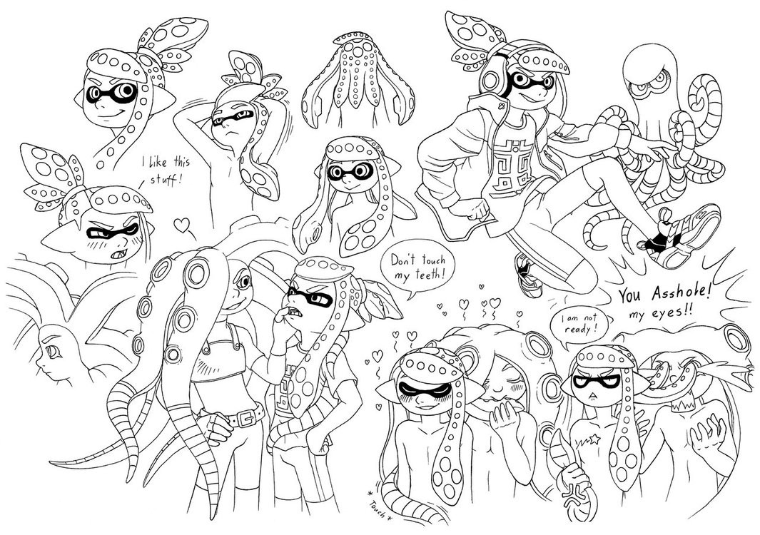 1065x750 Splatoon Oc Lineart By Megaloceros Urhirsch On