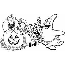 Sponge Bob Halloween Coloring Pages