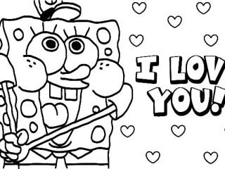 320x240 Spongebob Valentines Day Coloring Pages Spongebob Valentine I Love