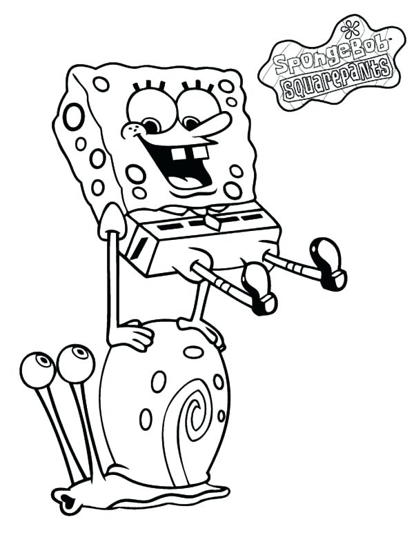 600x776 Spongebob And Gary Coloring Pages Spongebob Squarepants High Jump