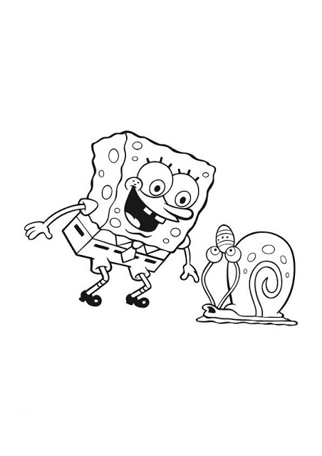 452x640 Transmissionpress Disney Spongebob And Gary Coloring Pages