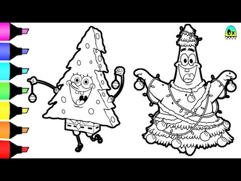 480x360 Coloring Pages Spongebob And Patrick Christmas Colouring
