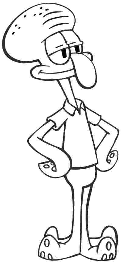 402x867 Spongebob Squidward Coloring Pages Page Sponge Bob And Free Unique