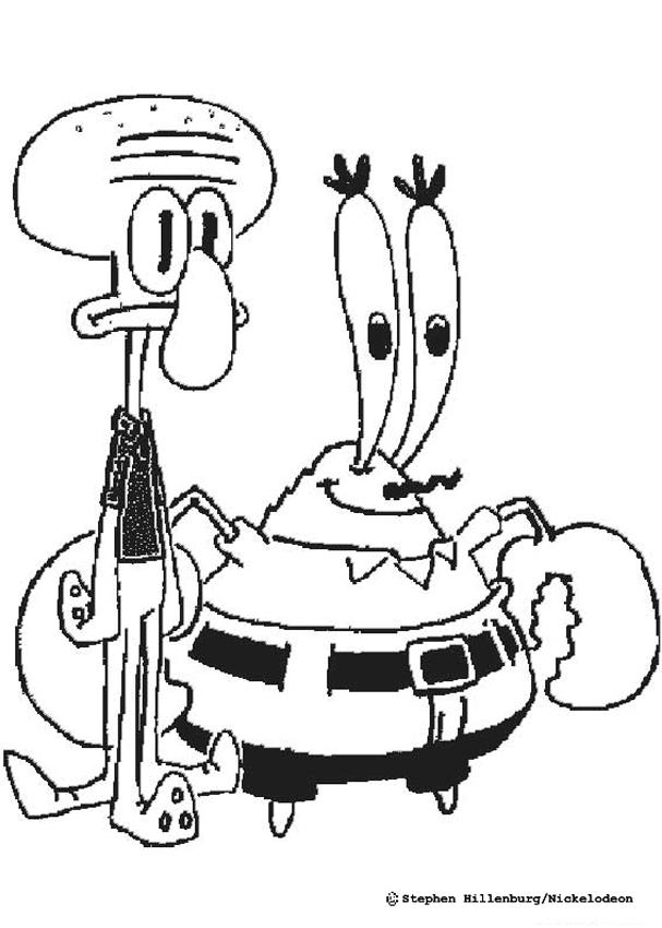 607x850 Eugene Mr. Krabs And Squidward Coloring Pages