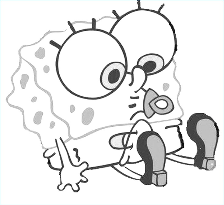 736x675 Squidward Spongebob Squarepants Coloring Page